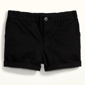 Womens Black High waisted pull-on Chino short 2X